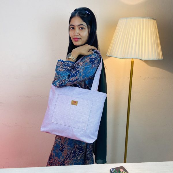 Lavender Artisan Crafted Shoulder Bag - Image 2