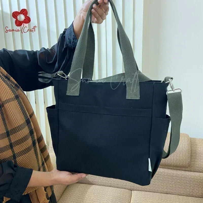 Black Color Large Shoulder Bag With Long Strap