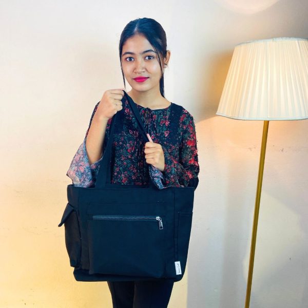 Deep Black Color Large Shoulder Bag - Image 2