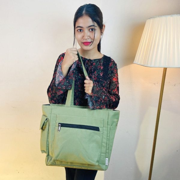 Light Green Color Large Shoulder Bag - Image 2